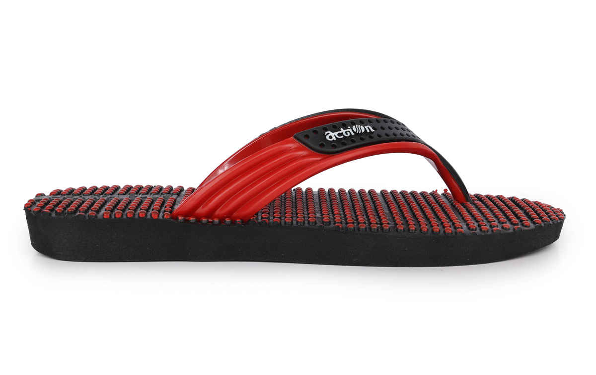 Action Slipper For Women | Nfl-29 Black-Red - UK-5