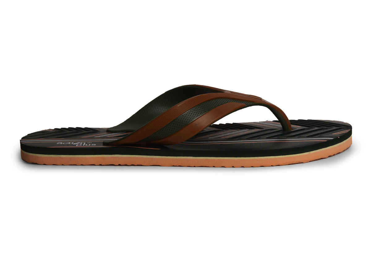 Action Slipper For Men | Ontm-40 Military Green-Tan - UK-7
