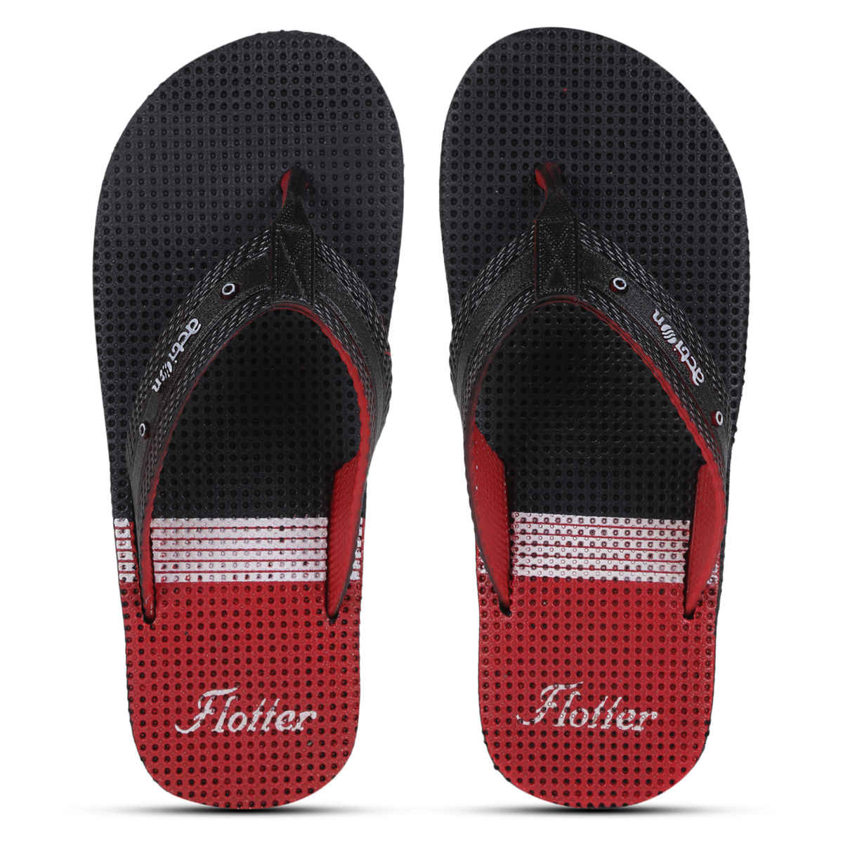 Action Men's Gfl-3804 Slippers | Evening Walk | Bathroom | Room Slippers | Black and Red - UK 10