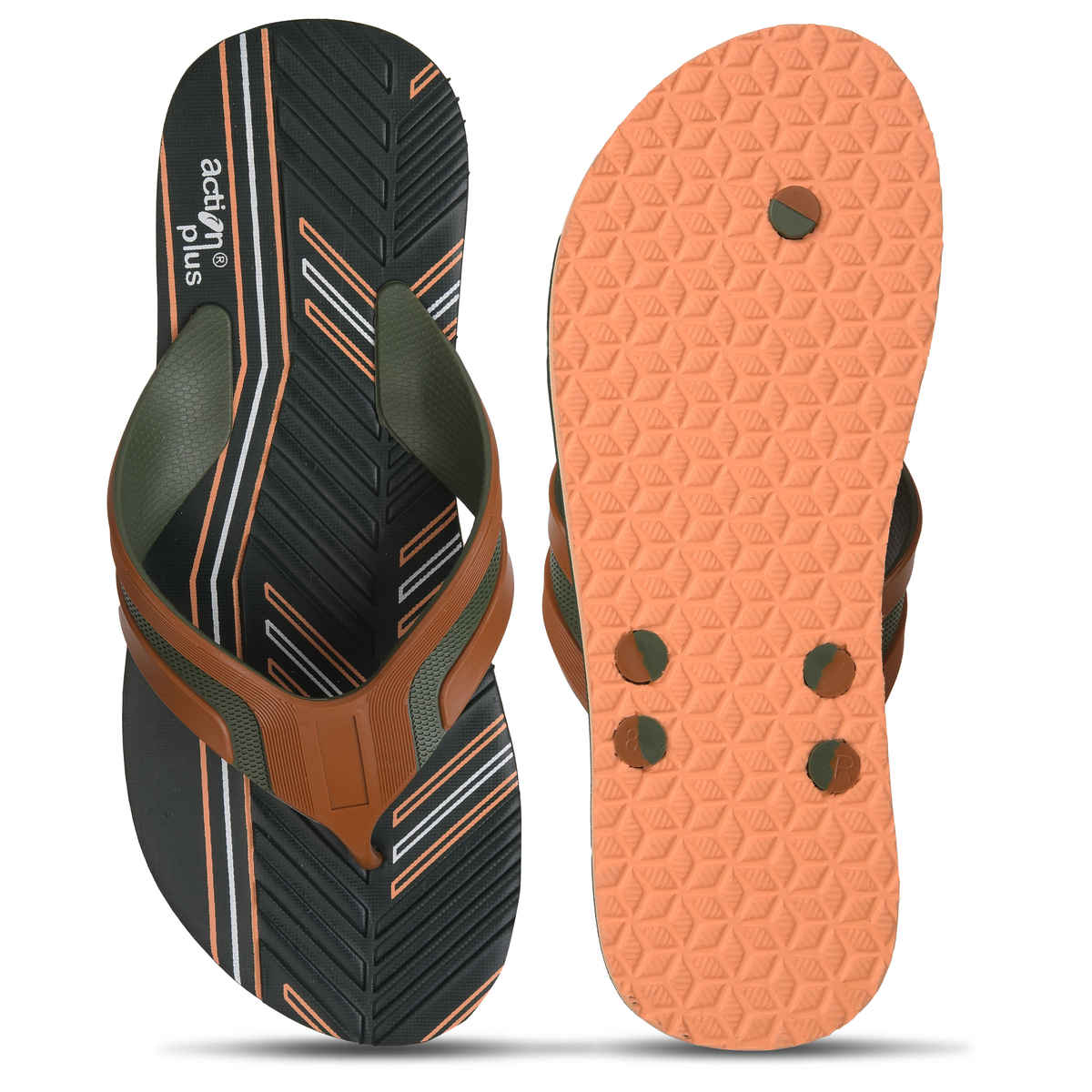 Action Slipper For Men | Ontm-40 Military Green-Tan - UK-6