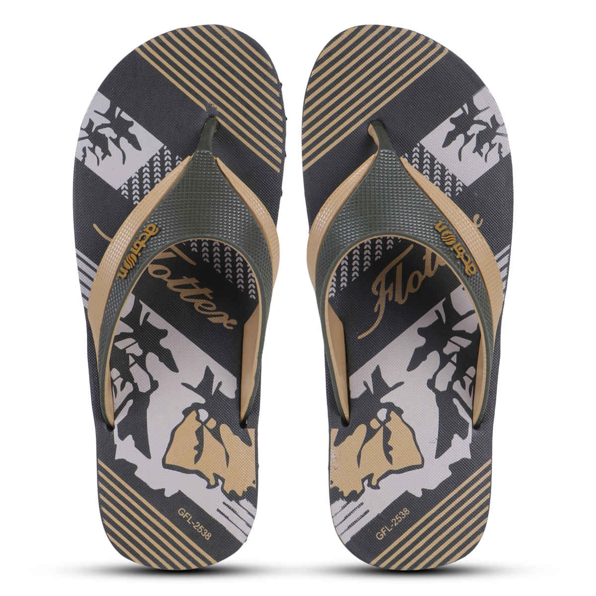 Action Men's Gfl-2538 Slippers | Evening Walk | Bathroom | Room Slippers | Mehandi Beige - UK 6