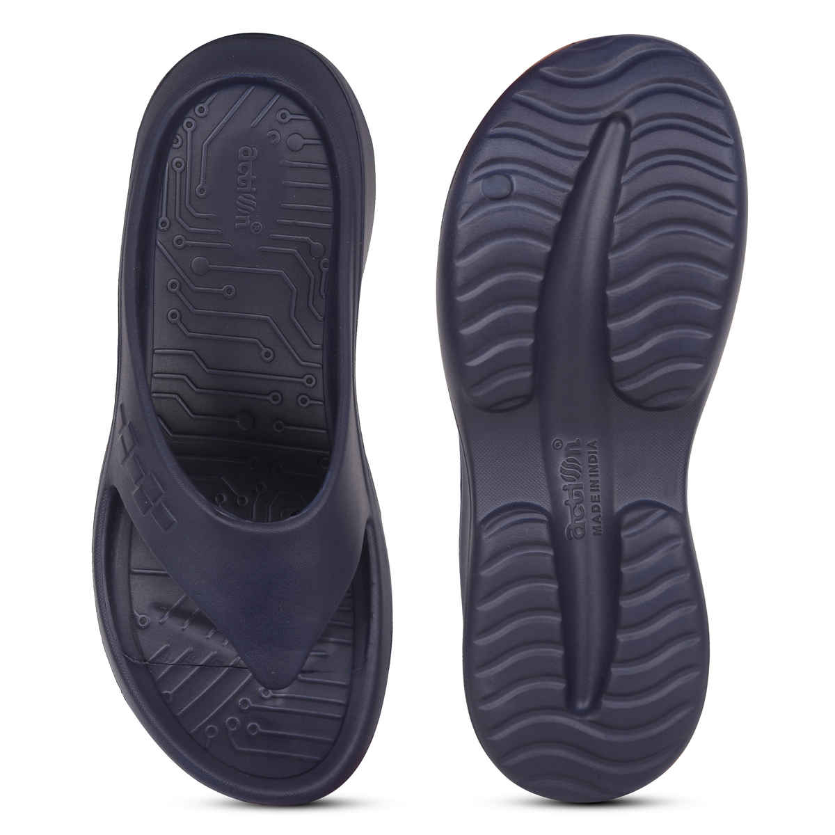 Action Men's Hran-53 Comfortable Slippers | Designer Footwear | Lightweight | Navy Blue - UK 9