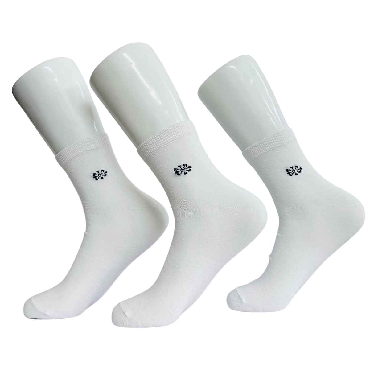 Royal Mart Unisex Cotton Blend Ankle Length Socks | White - Free Size