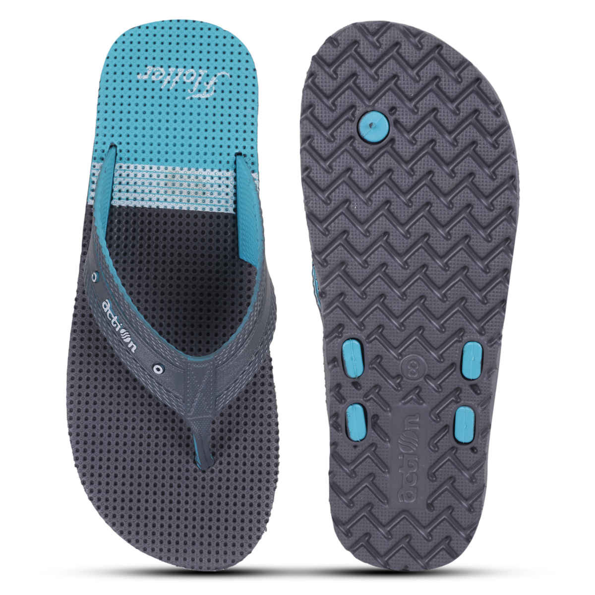 Action Men's Gfl-3804 Slippers | Evening Walk | Bathroom | Room Slippers | D.Grey and S.Green - UK 6