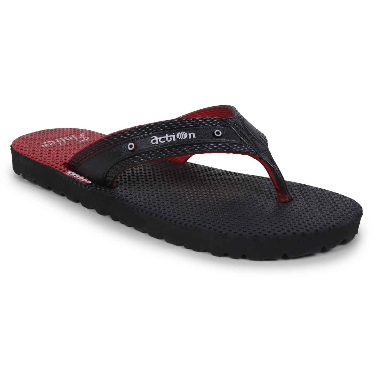Action Men's Gfl-3804 Slippers | Evening Walk | Bathroom | Room Slippers | Black and Red - UK 10