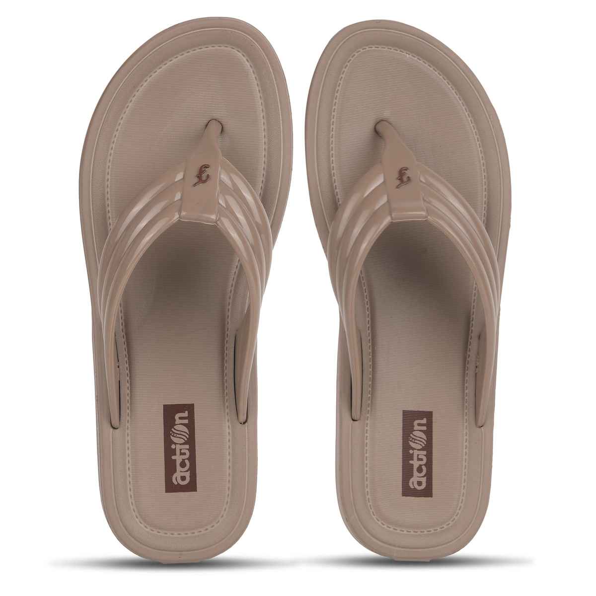 Action Women's Hran-61 | Super Soft & Commtable Slippers | Daily Wear Slippers | Chiku - UK 8