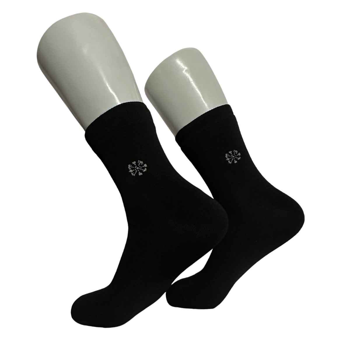 Royal Mart Unisex Solid Cotton Blend Calf Socks | Black - Free Size