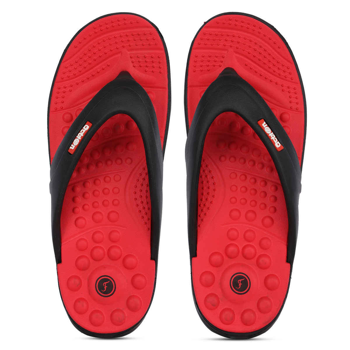 Action Slipper For Men | Hran-24 Black-Red - UK-9