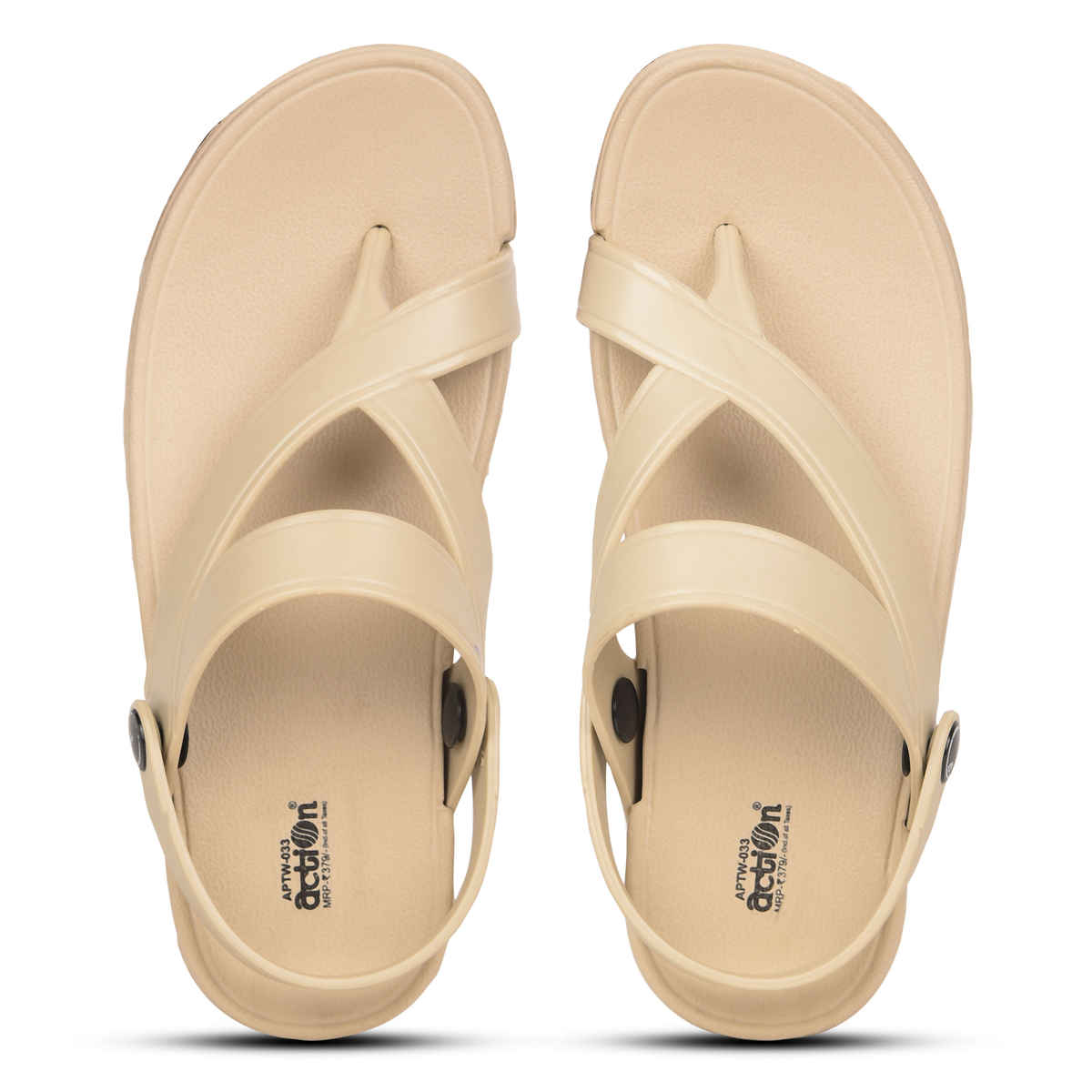 Action Women's Aptw-33 Backstrap Sandals | Office Wear | Comtable Sandals | Beige - UK 6