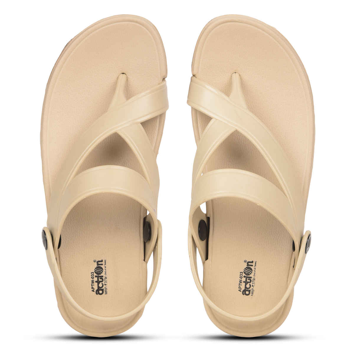 Action Women's Aptw-33 Backstrap Sandals | Office Wear | Comtable Sandals | Beige - UK 5