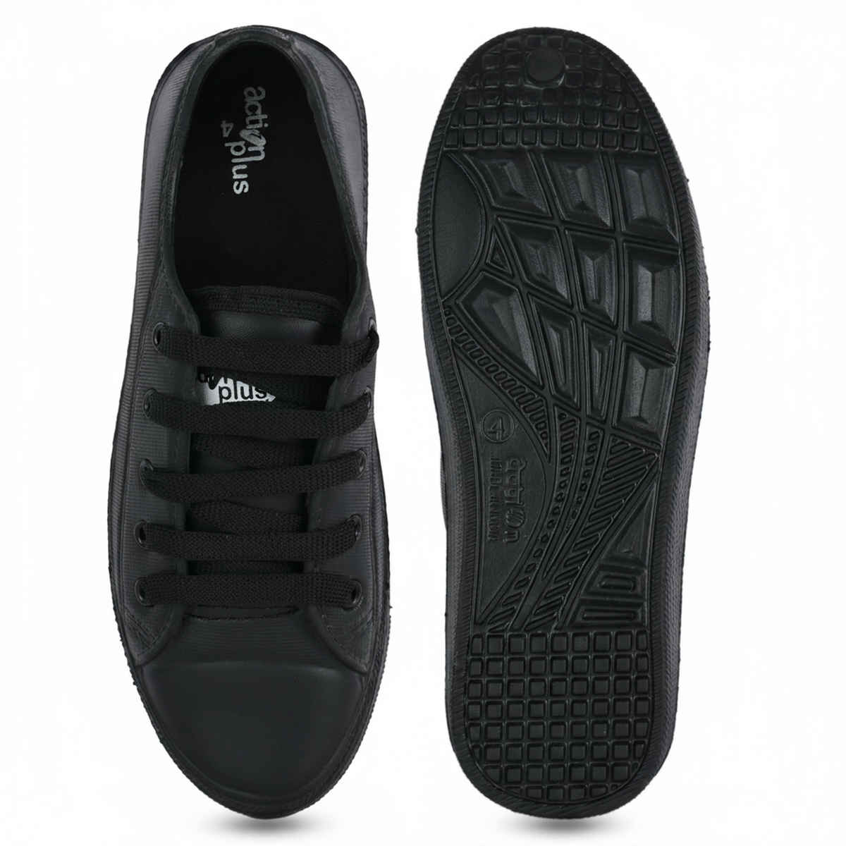Action Kids School Shoes | AN-05 | Black - UK 7