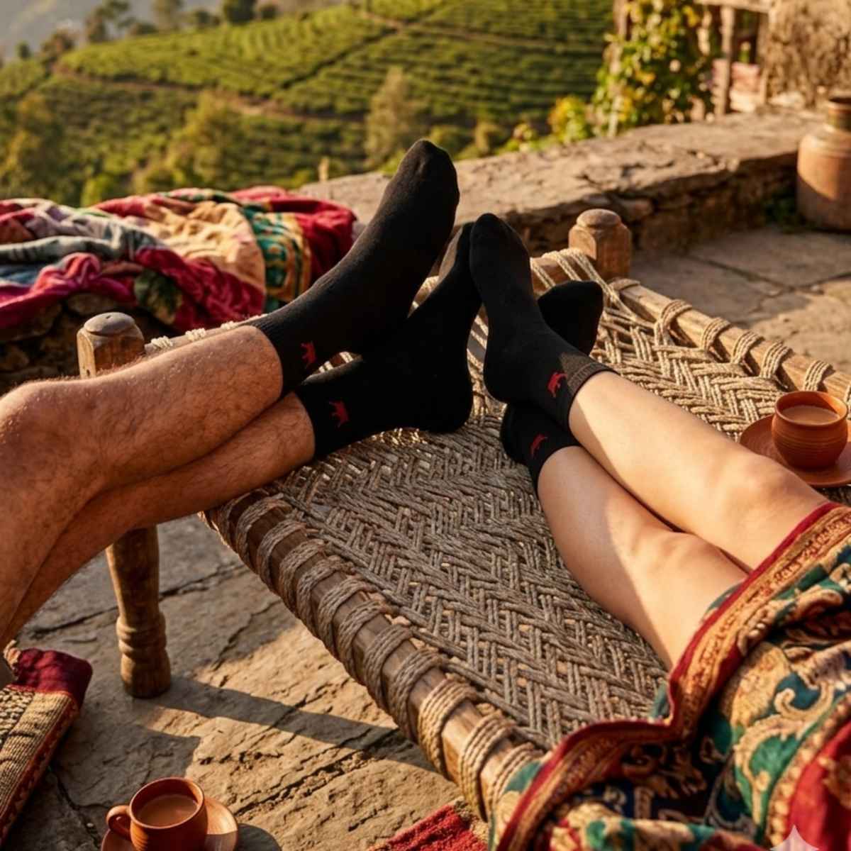Royal Mart Unisex Solid Cotton Blend Calf Length Socks | Black - Free Size