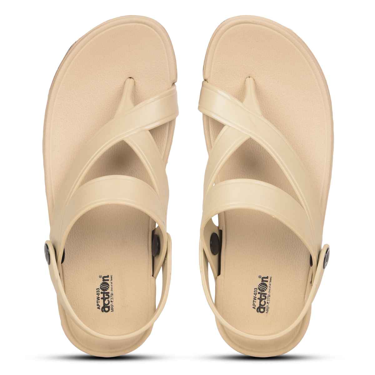 Action Women's Aptw-33 Backstrap Sandals | Office Wear | Comtable Sandals | Beige - UK 8