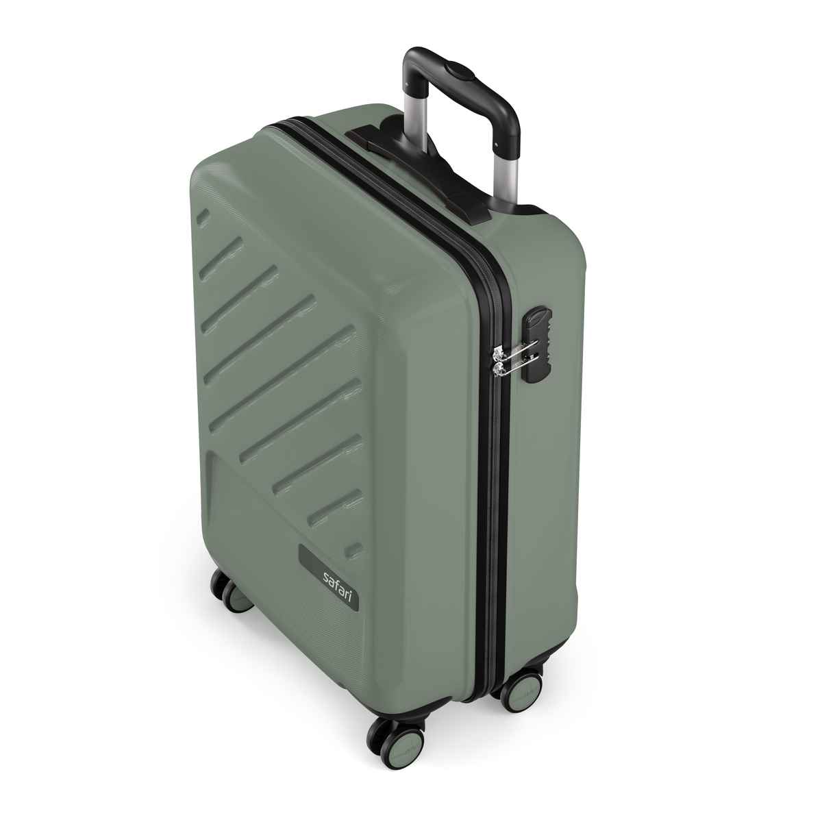 Safari Symphony 56cm Cabin Trolley Bag Hard Polycarbonate 8 Wheels 360 Degree Wheeling, Thyme Green
