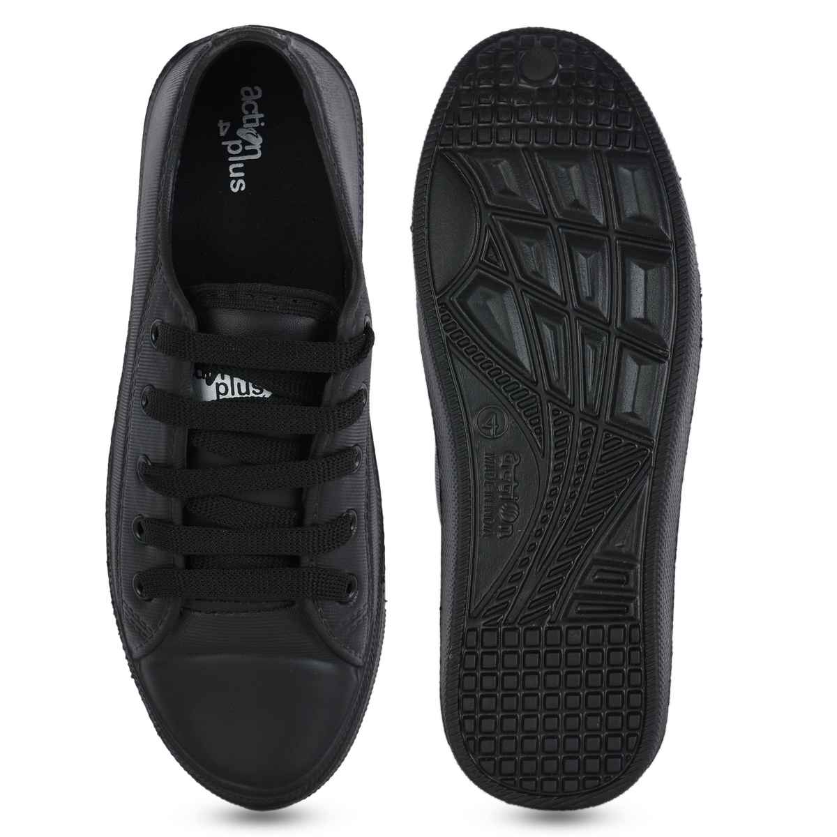 Action Kids School Shoes | AN-05 | Black - UK 1
