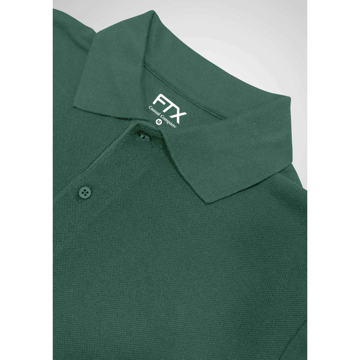 FTX Men s Solid Polo Neck Polyester Half Sleeve Casual T-shirt | Green | S