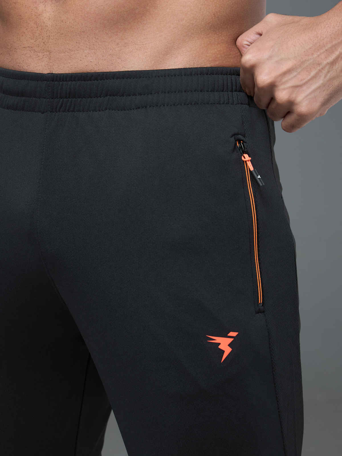 Technosport Men Poly Solid Slim Fit Sports Trackpants with TECHNO DRY | Black | M