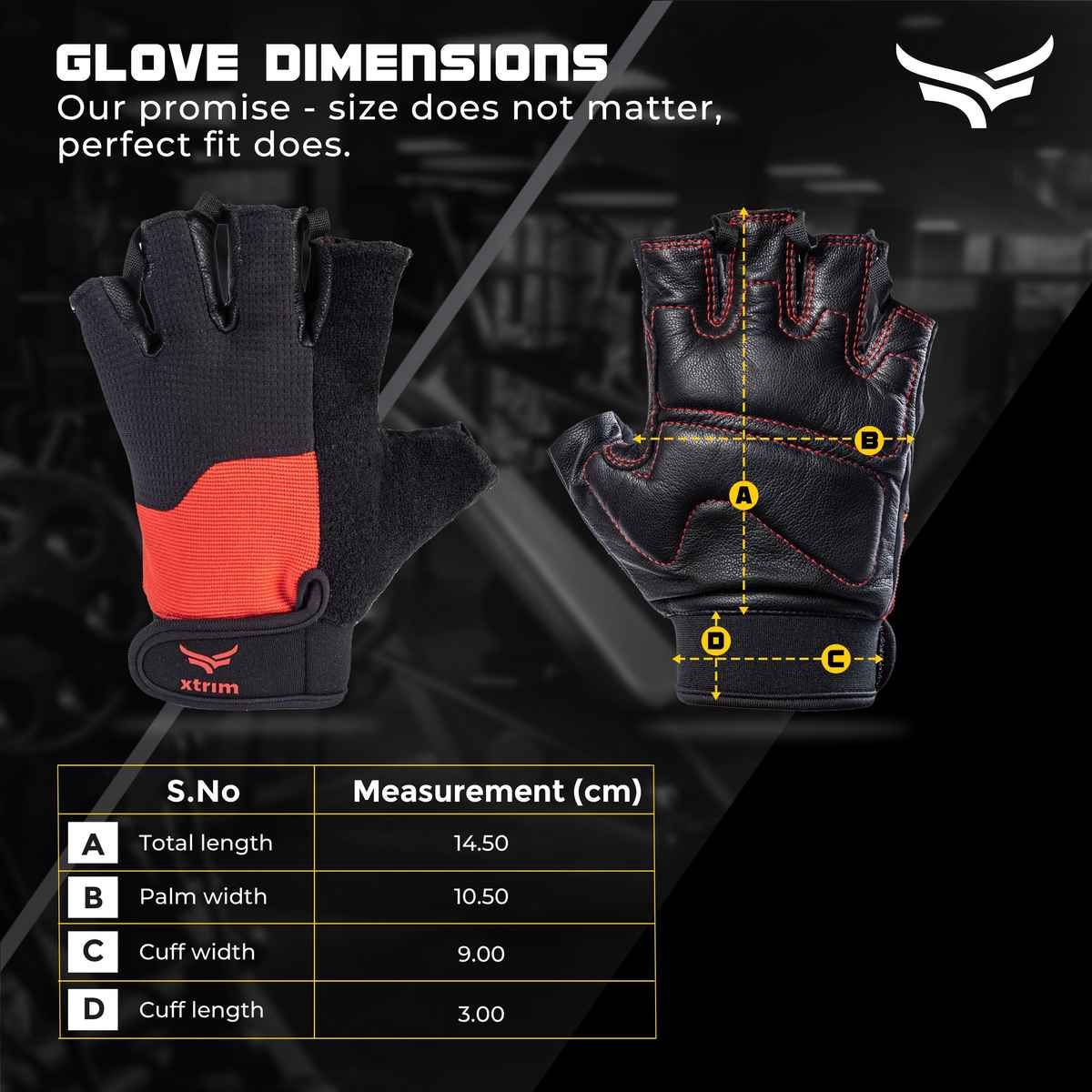 Xtrim Men's Solid Leather Gloves | Red - Free Size