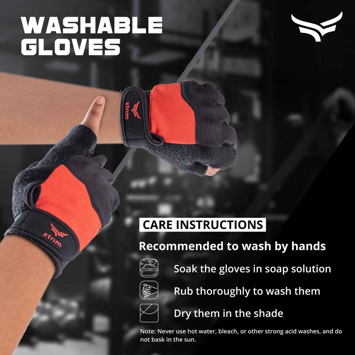 Xtrim Men's Solid Leather Gloves | Red - Free Size