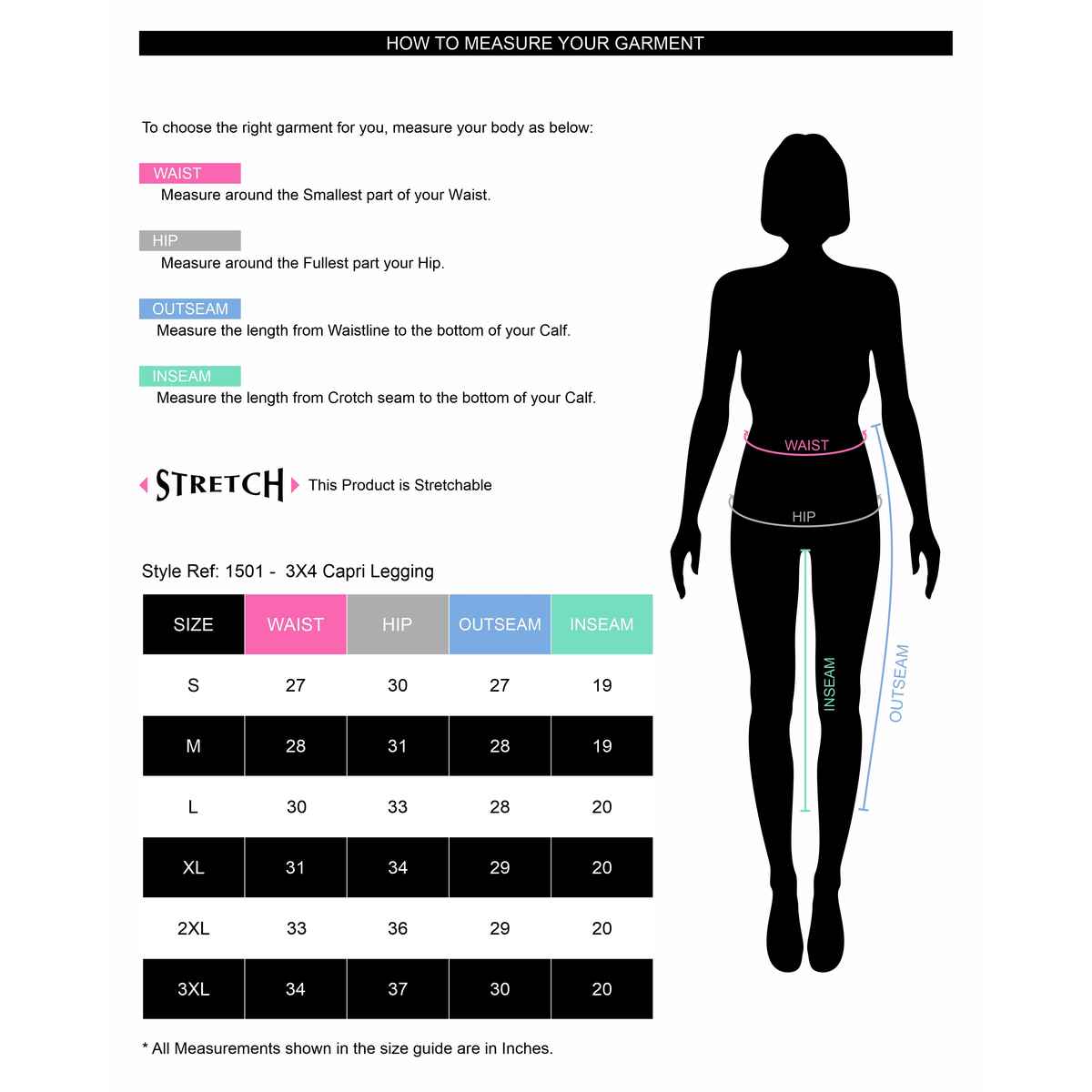 Twin Birds Women's Cotton Capri Legging | 1501 | Carbon Black - L