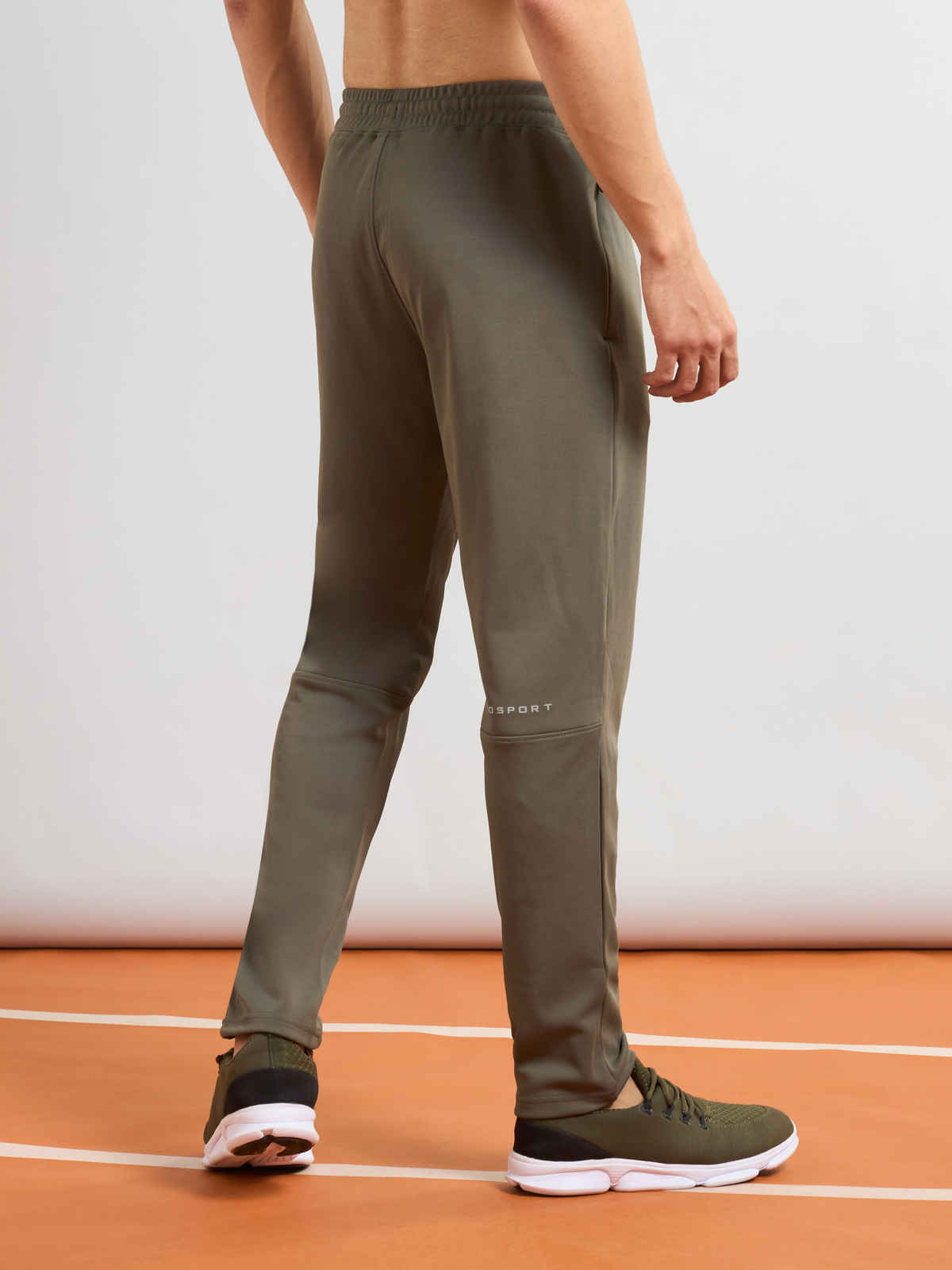 Technosport Men's Solid Slim Fit Sports Running Active Gym Trackpants | ELASTO PLUS | Beetle - M