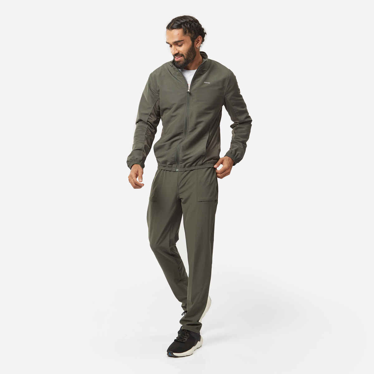 Domyos By Decathlon Men's Fitness Tracksuit Jacket | Khaki - M
