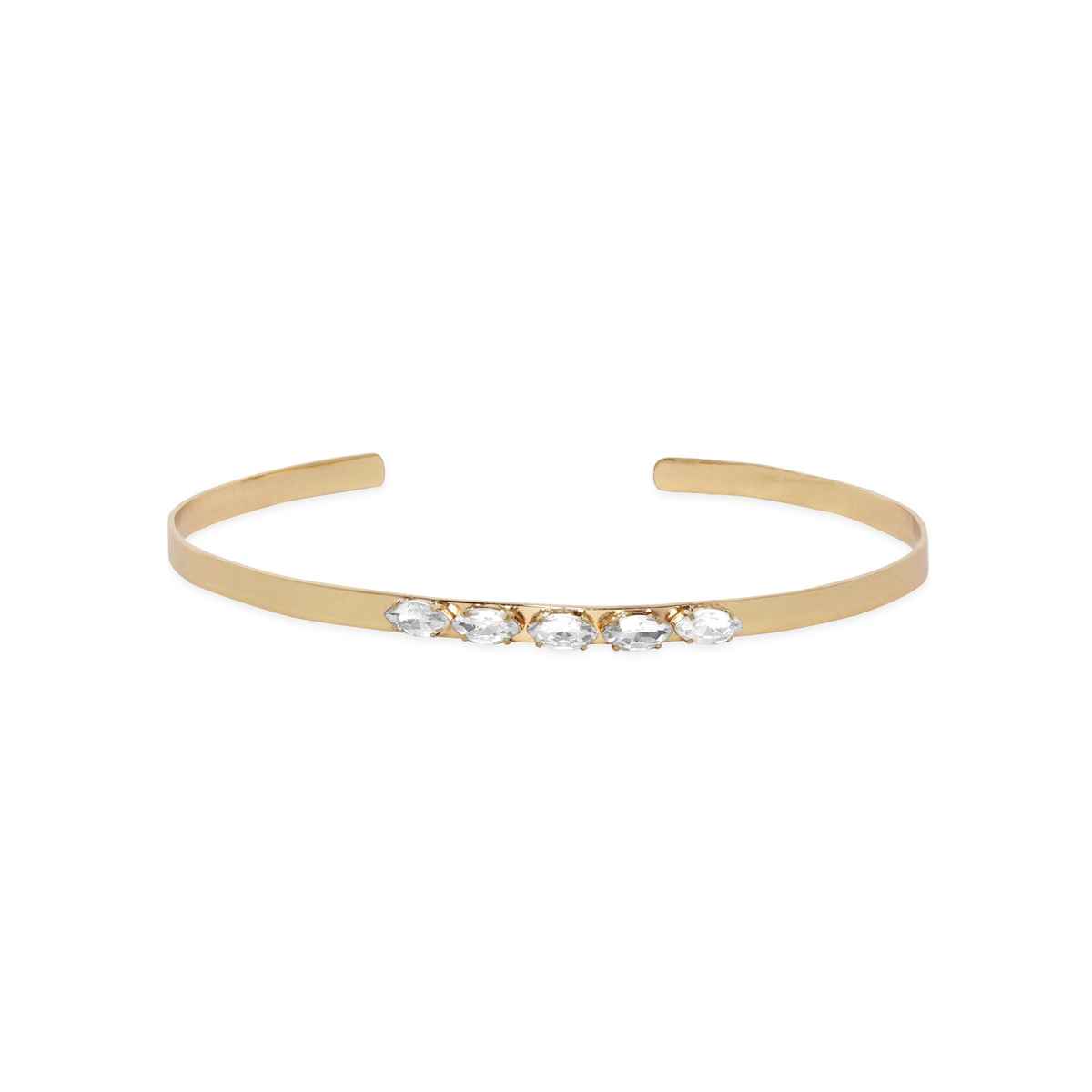 Rubans Voguish Gold Plated Cubic Zirconia Studded Necklace