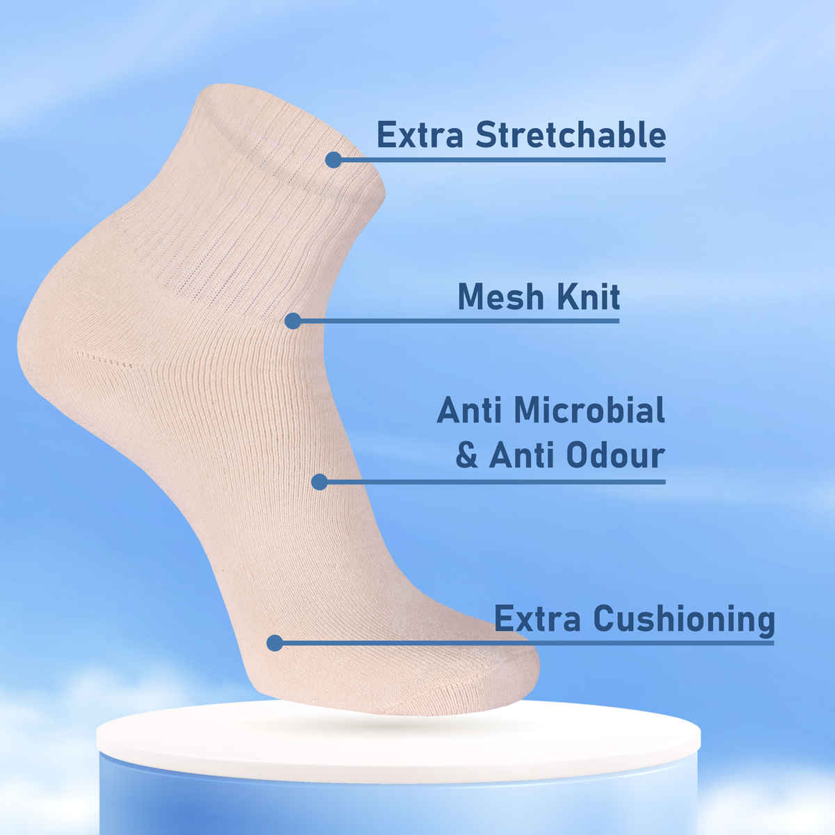 Beyond Unisex Combed Cotton Socks | Beige - One Size