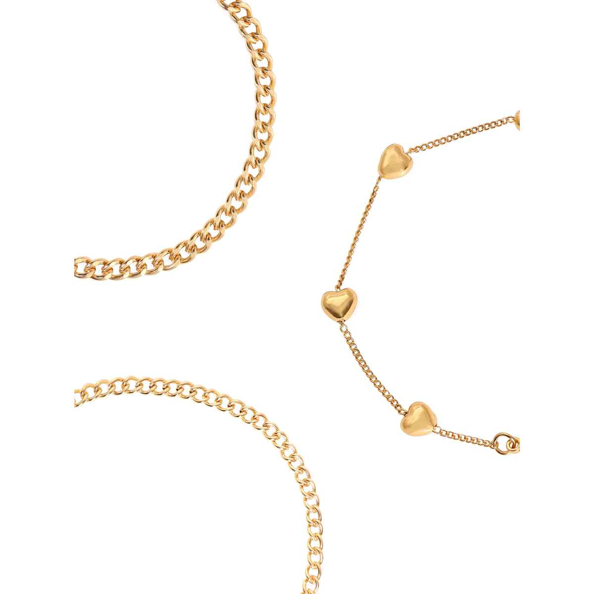 Rubans Voguish Set Of 3 Gold-Plated Bangle-Style Bracelet