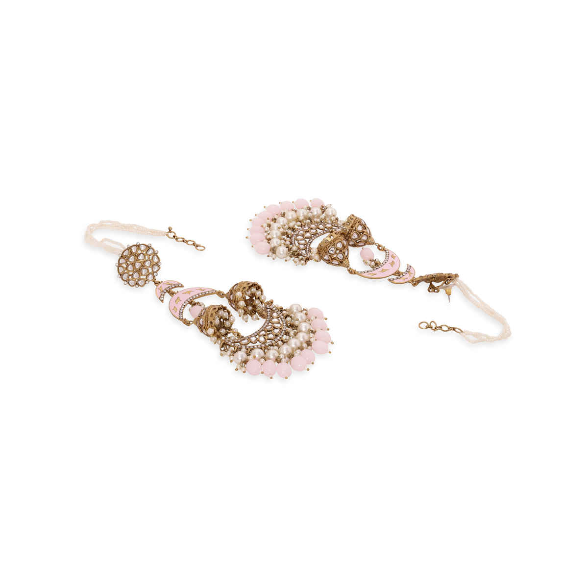 Rubans Gold Plated Dome Shaped Jhumkas Earrings