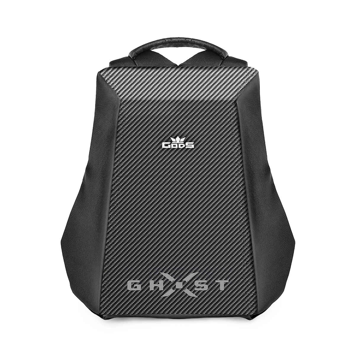 GODS Ghost X Carbon Fiber Anti Theft 15.6 inch Polyester Laptop Tech Backpack | 25 L - Black