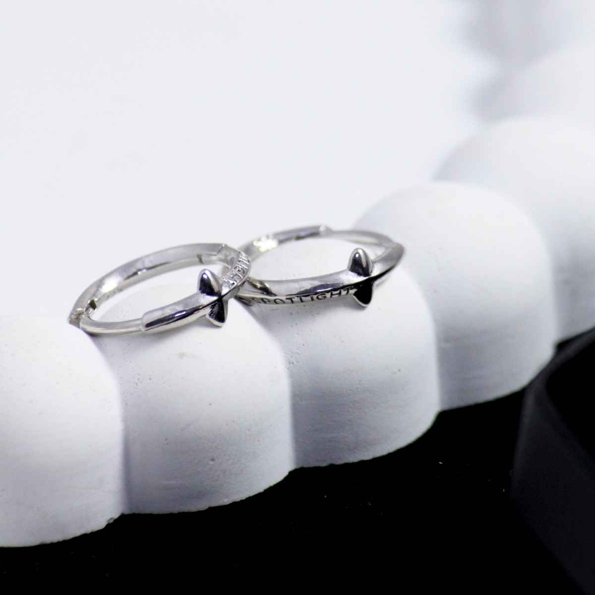 SALTY Alpha Minimalist Kpop Earrings for Men and Boys| Anti-Tarnish | Silver