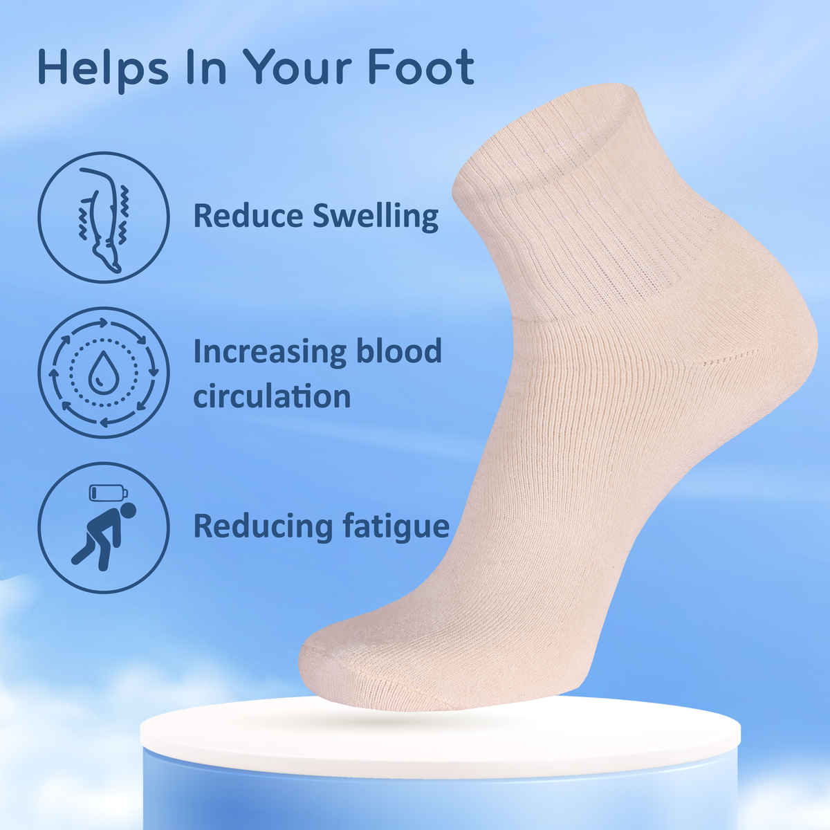 Beyond Unisex Combed Cotton Socks | Beige - One Size