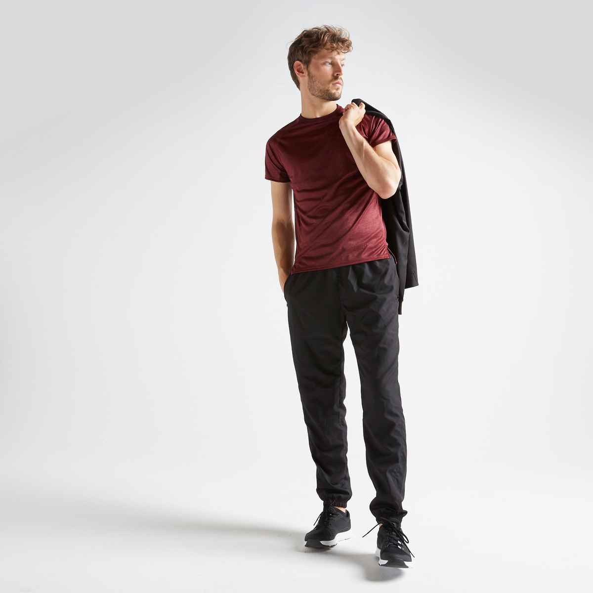 Decathlon | Domyos Men's Quick Dry Zip Pocket Gym Trackpant | Black - L