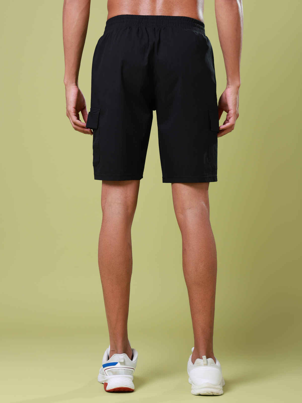 Technosport Men Poly Solid Slim Fit Sports Shorts with TS FLEXI | Black | L
