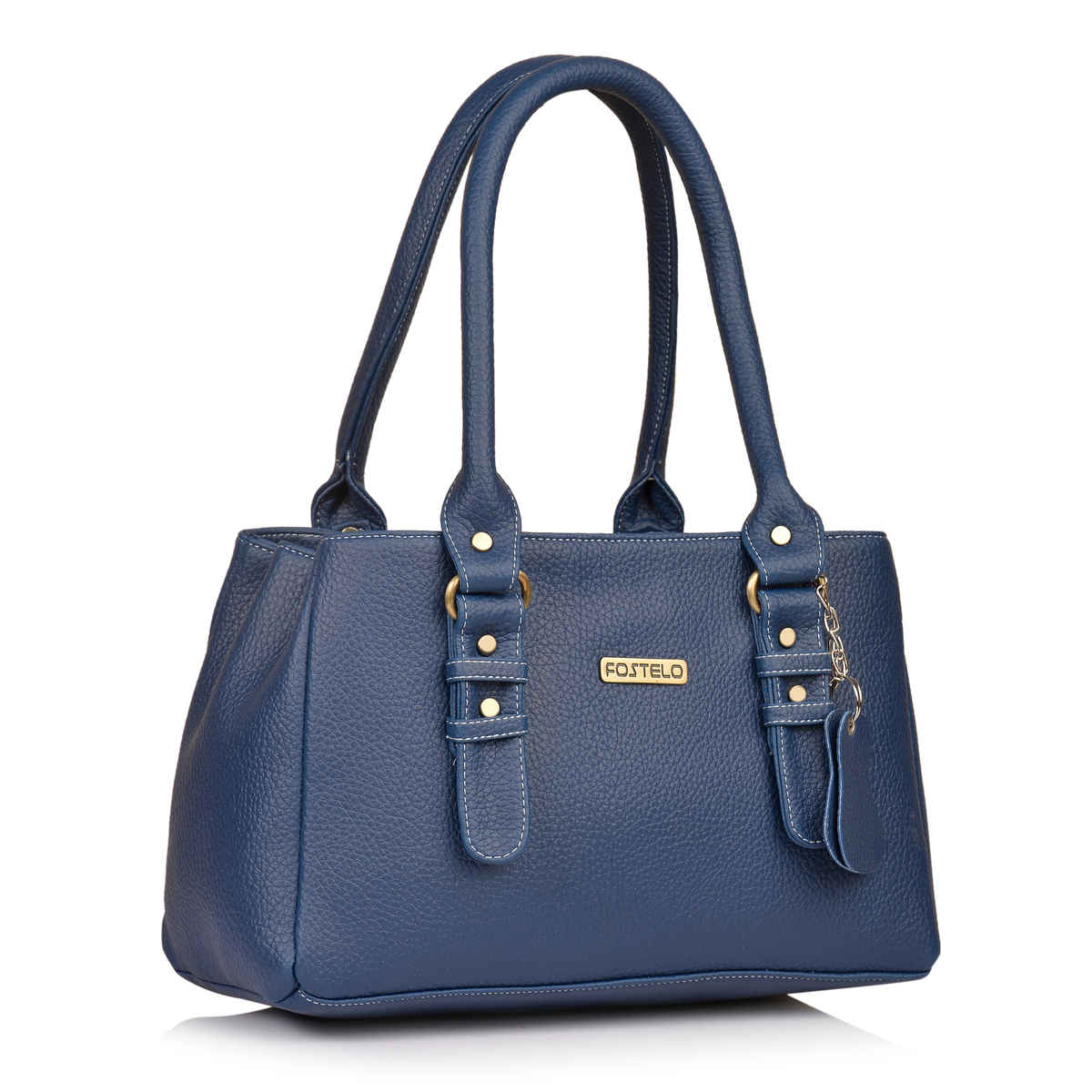 Fostelo Women's Vegan Leather Westside Handbags Shoulder Hobo Bag Ladies Purse | Blue | Large