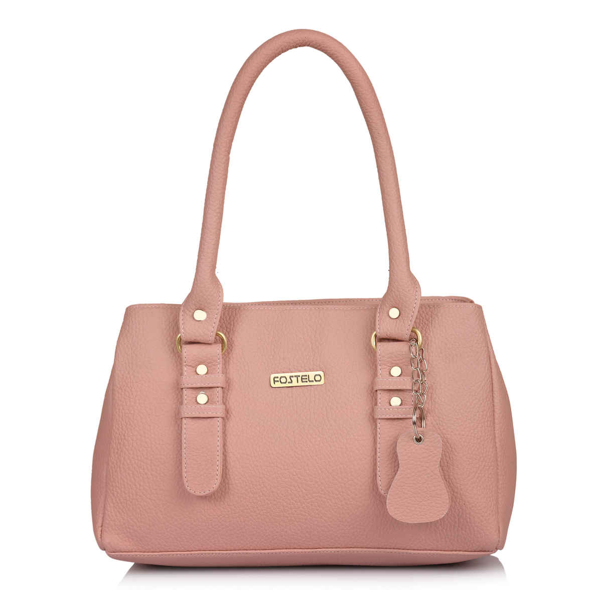 Fostelo Women's Vegan Leather Westside Handbags Shoulder Hobo Bag Ladies Purse | Light Pink | Large