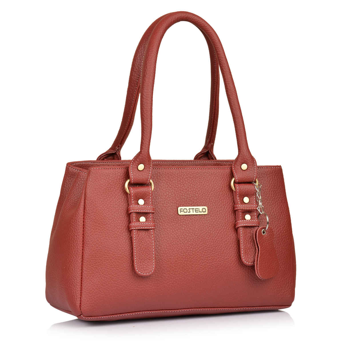 Fostelo Women's Vegan Leather Westside Handbags Shoulder Hobo Bag Ladies Purse | Maroon | Large