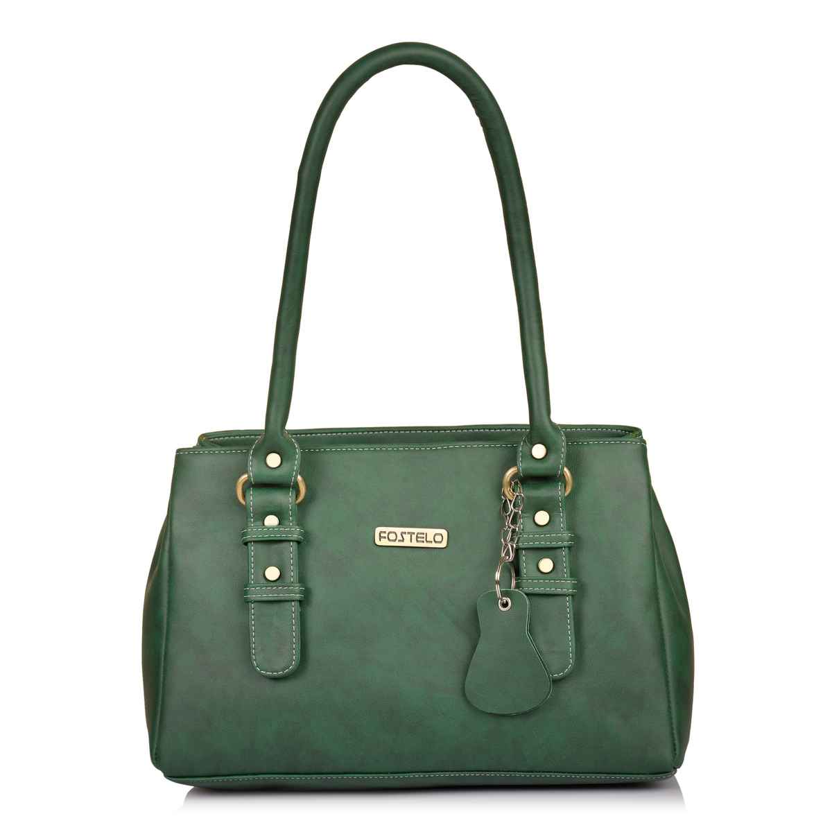 Fostelo Women's Vegan Leather Westside Handbags Shoulder Hobo Bag Ladies Purse | Green | Large
