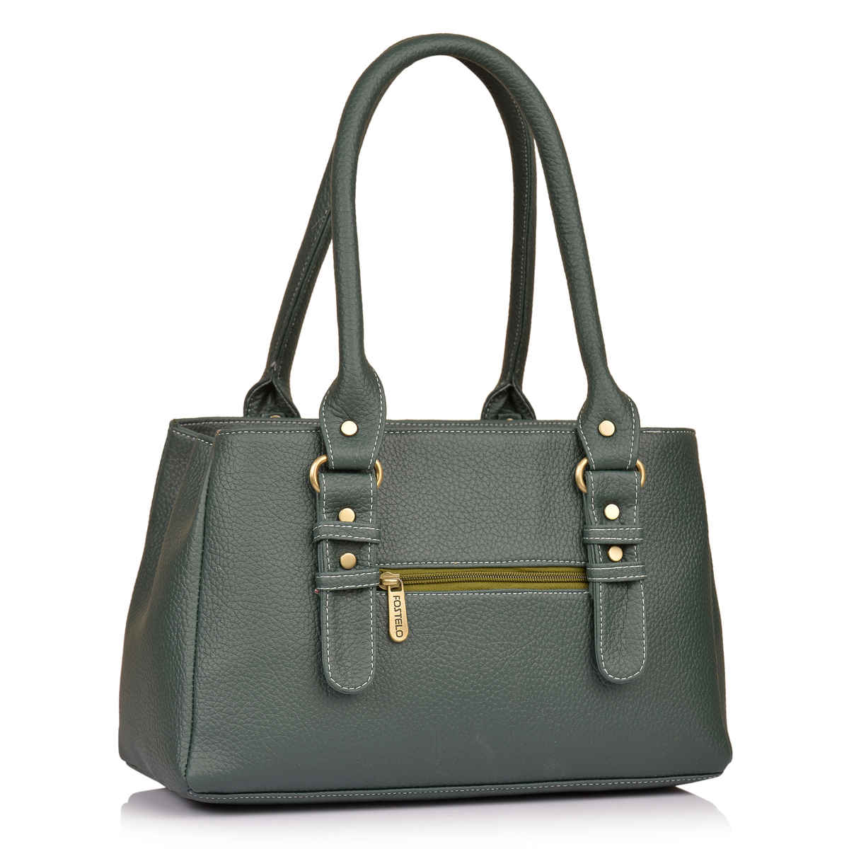 Fostelo Women's Vegan Leather Westside Handbags Shoulder Hobo Bag Ladies Purse | Green | Large