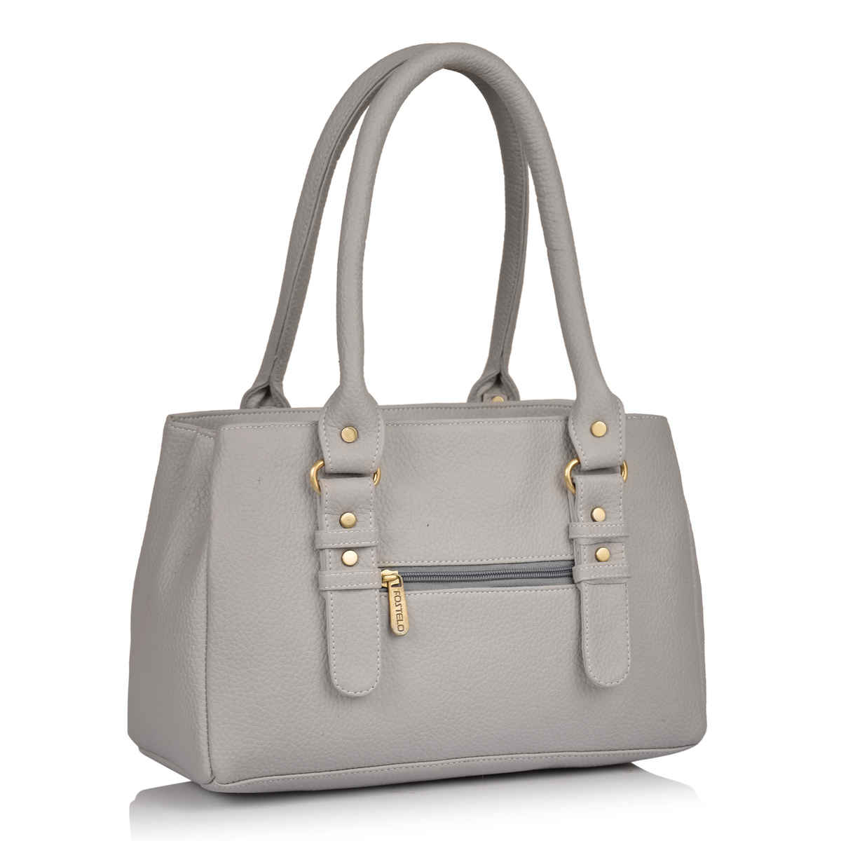 Fostelo Women's Vegan Leather Westside Handbags Shoulder Hobo Bag Ladies Purse | Grey | Large