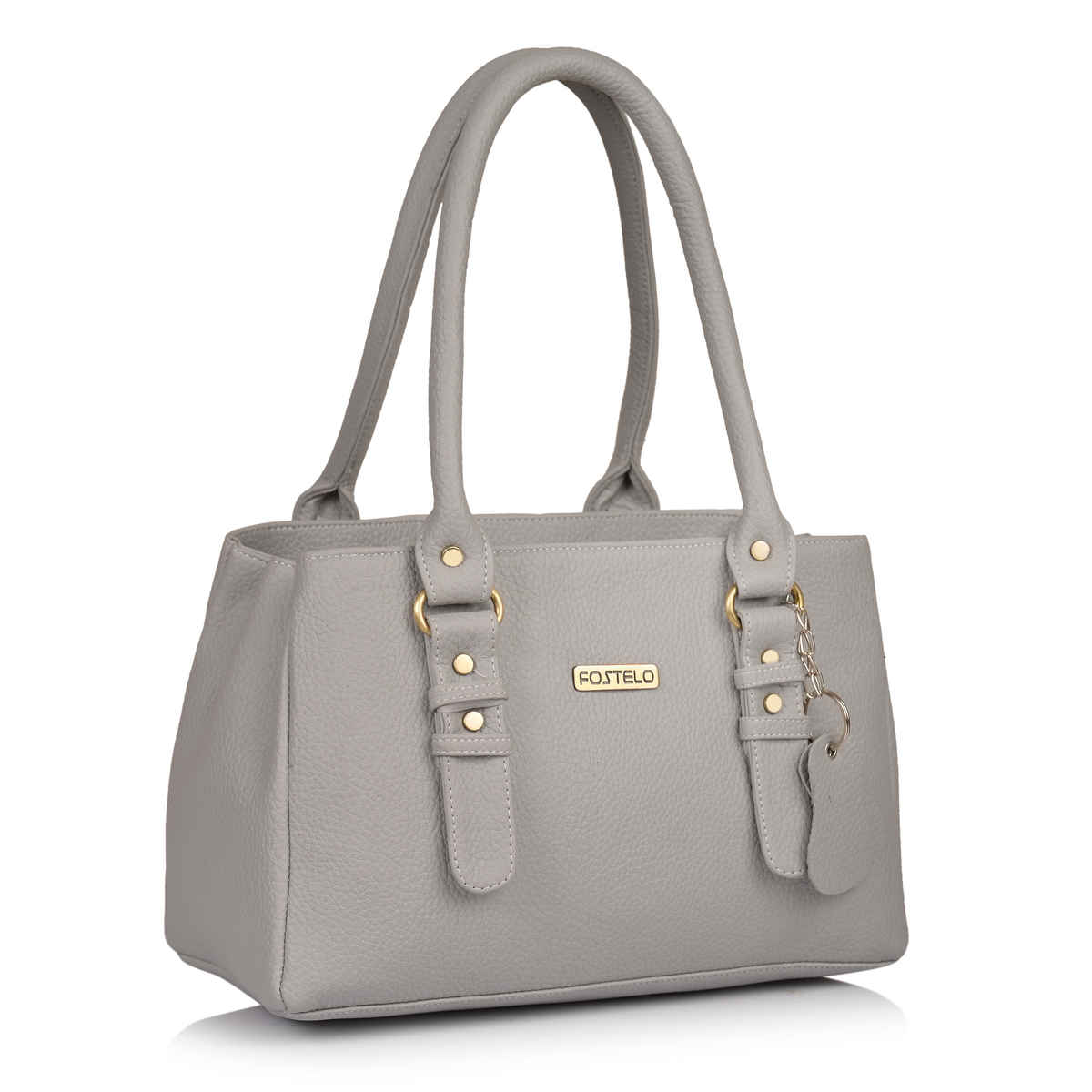 Fostelo Women's Vegan Leather Westside Handbags Shoulder Hobo Bag Ladies Purse | Grey | Large