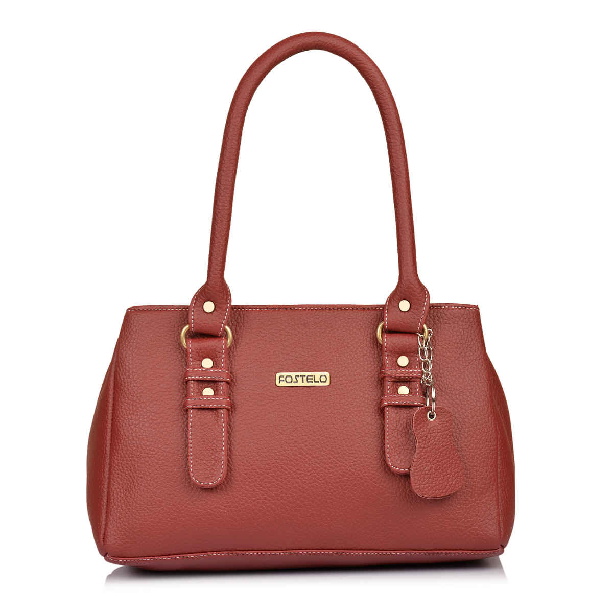 Fostelo Women's Vegan Leather Westside Handbags Shoulder Hobo Bag Ladies Purse | Maroon | Large