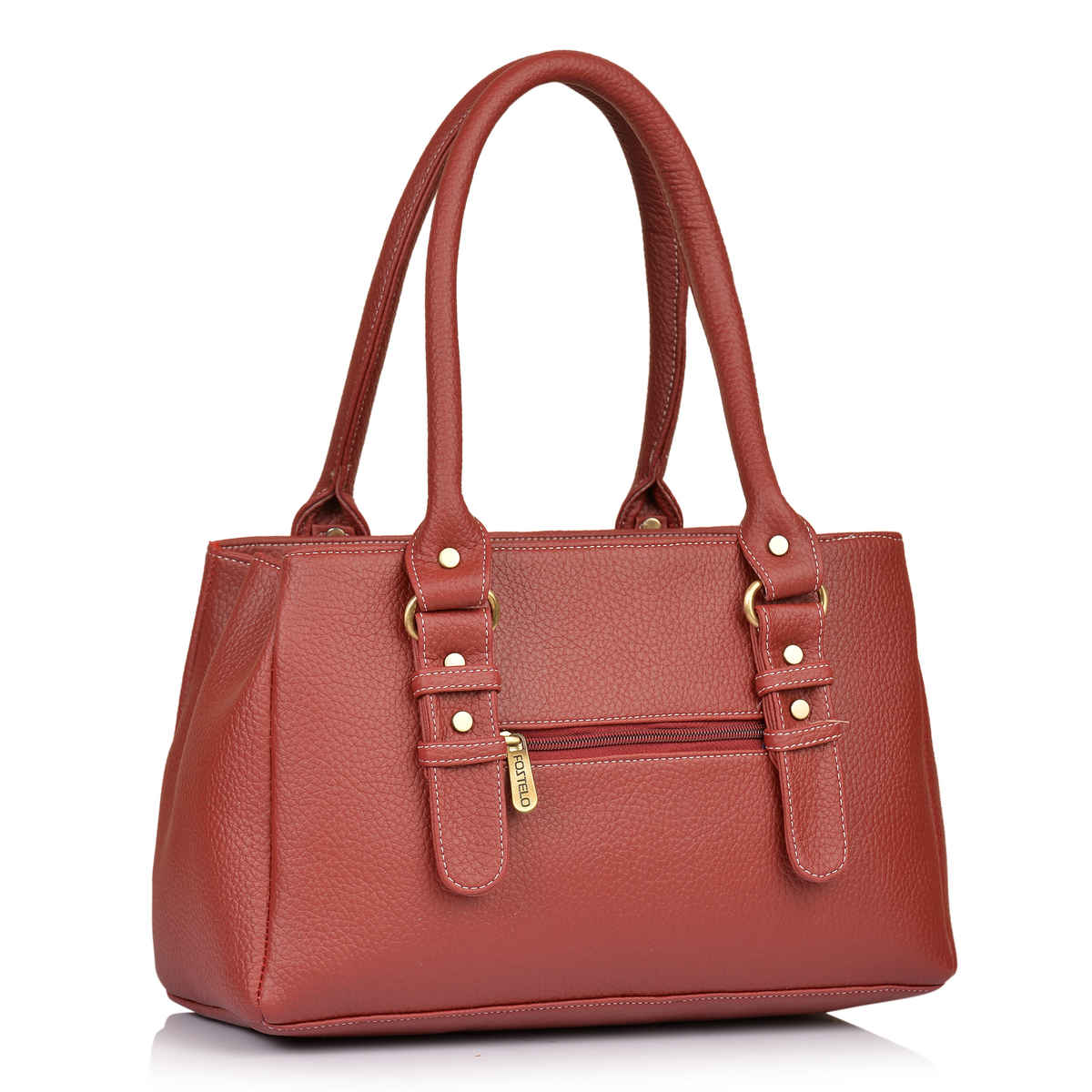 Fostelo Women's Vegan Leather Westside Handbags Shoulder Hobo Bag Ladies Purse | Maroon | Large