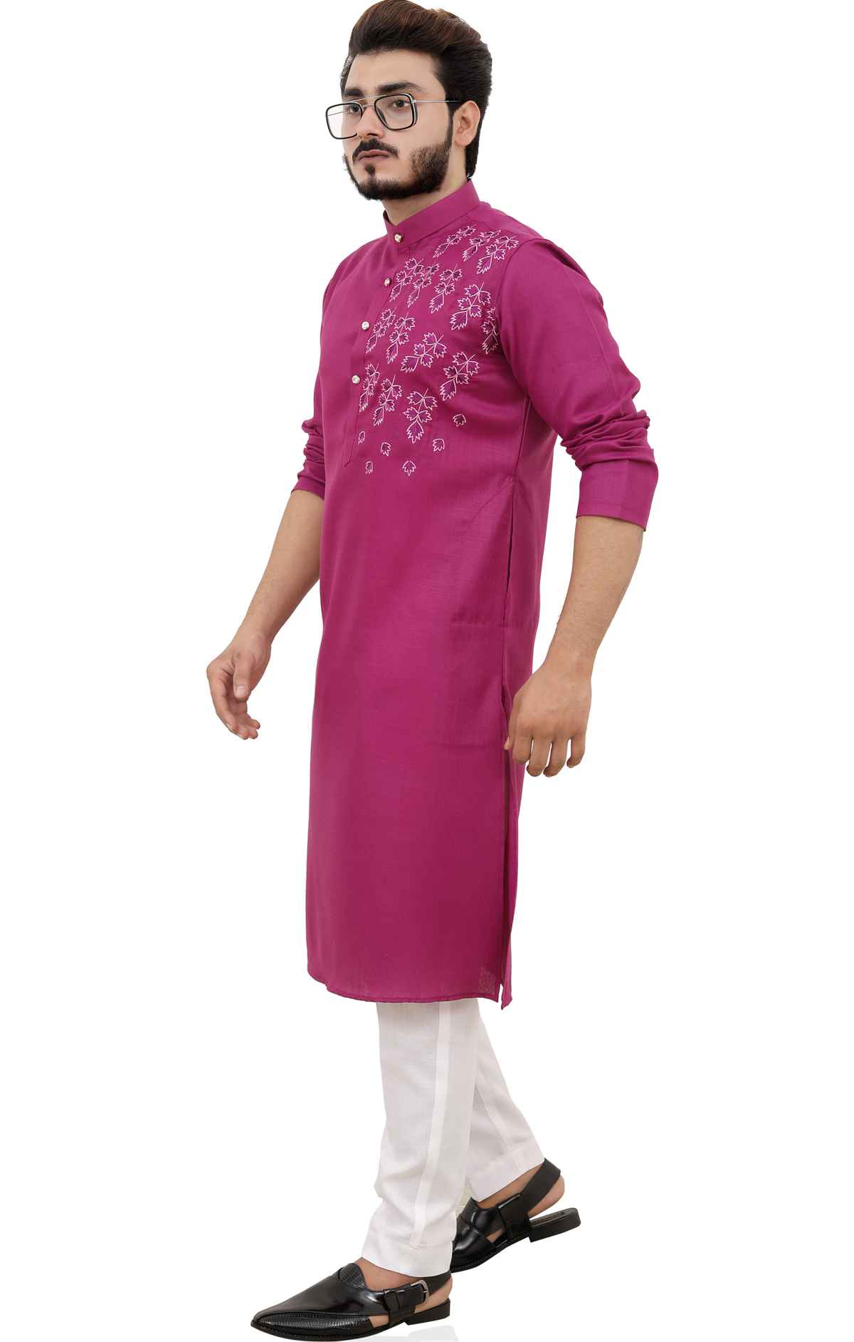 Tibra Collection Men Kurta - Burgundy | Designer | Cotton Blend | M