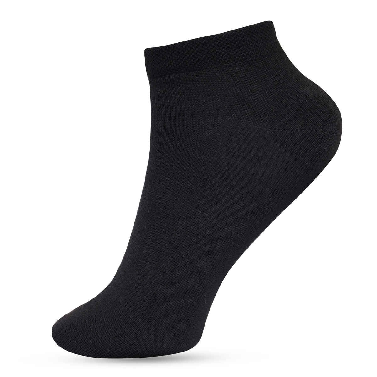 Luxrio Men's Solid Ankle Length Cotton Socks | SCK-21-3-PK-ANKL-BLK | Black - Free Size