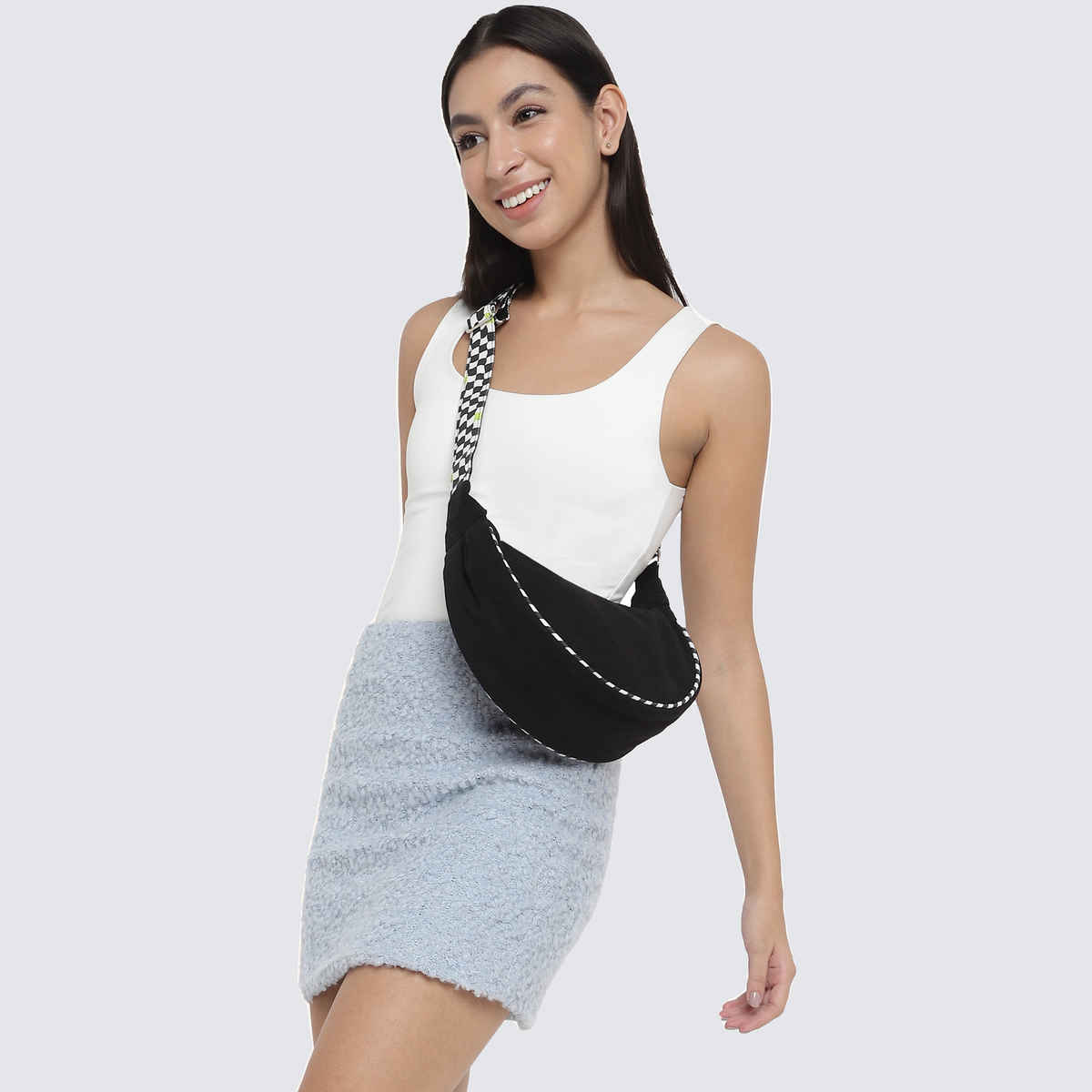 Ecoright Women's Cotton Sling Bag | Black - One Size