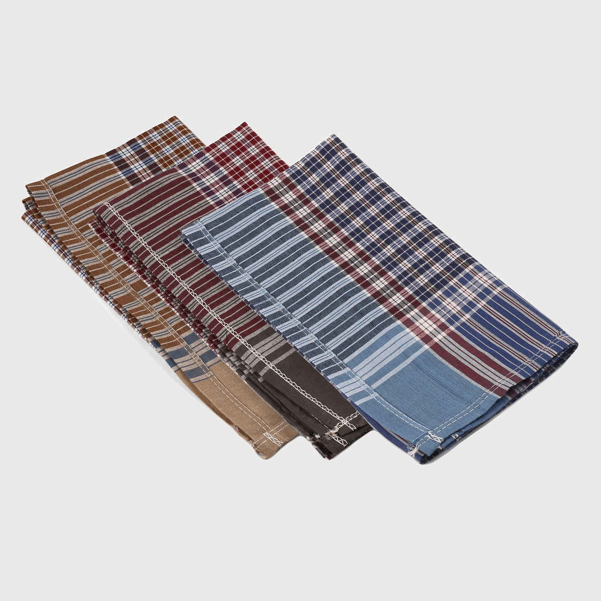 Royal Son Men's Premium Cotton Casual Handkerchief Hanky (Multicolor) - HNYK - CHKS - 6P