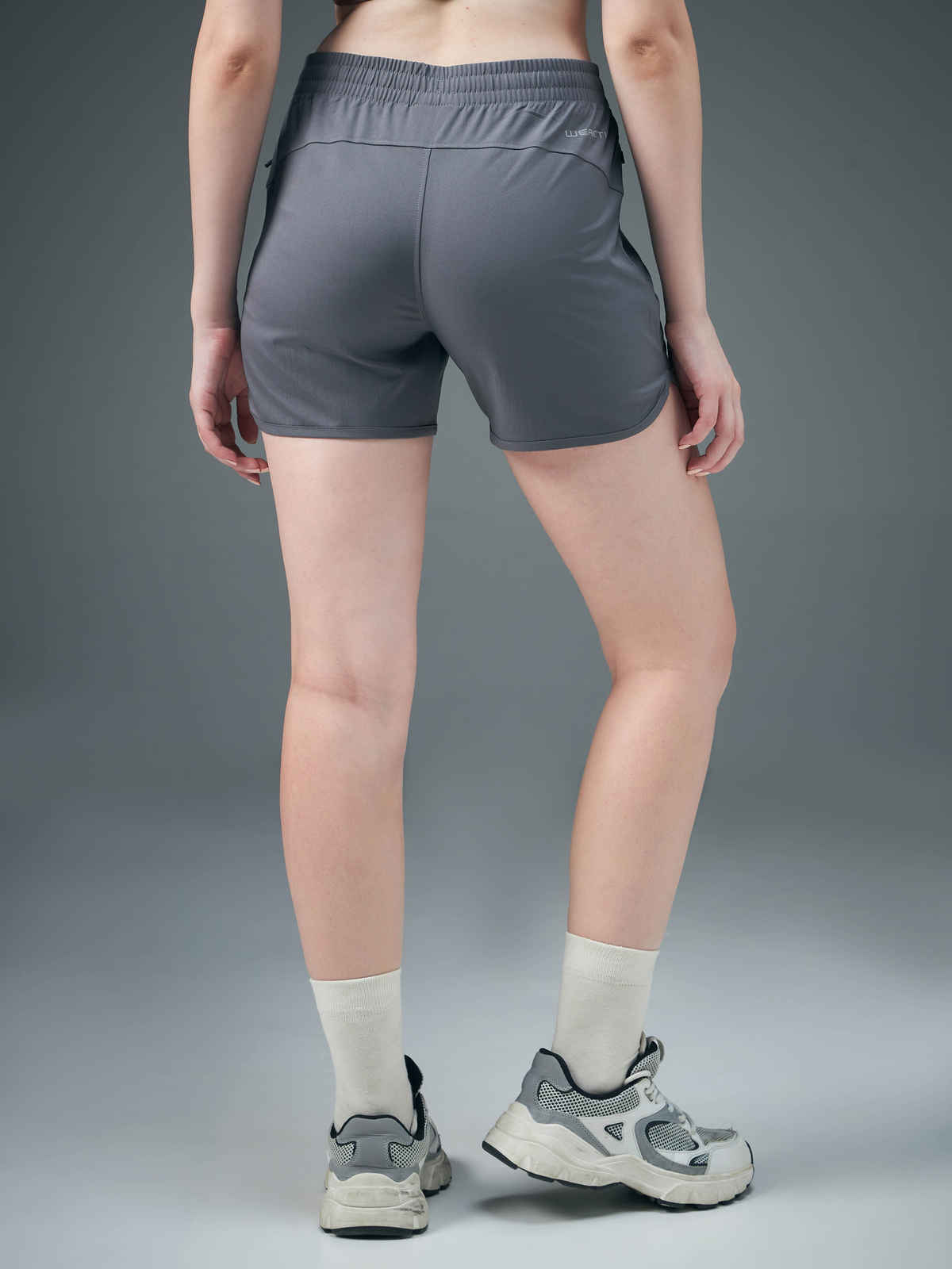 Technosport Women's Regular Fit Sports Shorts with TS FLEXI for Running & Gym | Grey - M