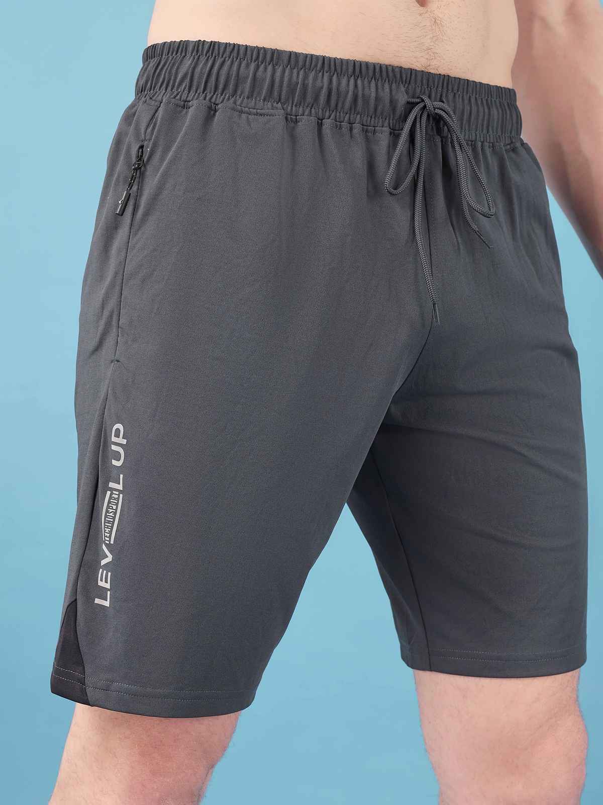 Technosport Men Poly Solid Slim Fit Sports Shorts with ELASTO LITE | Black | XL